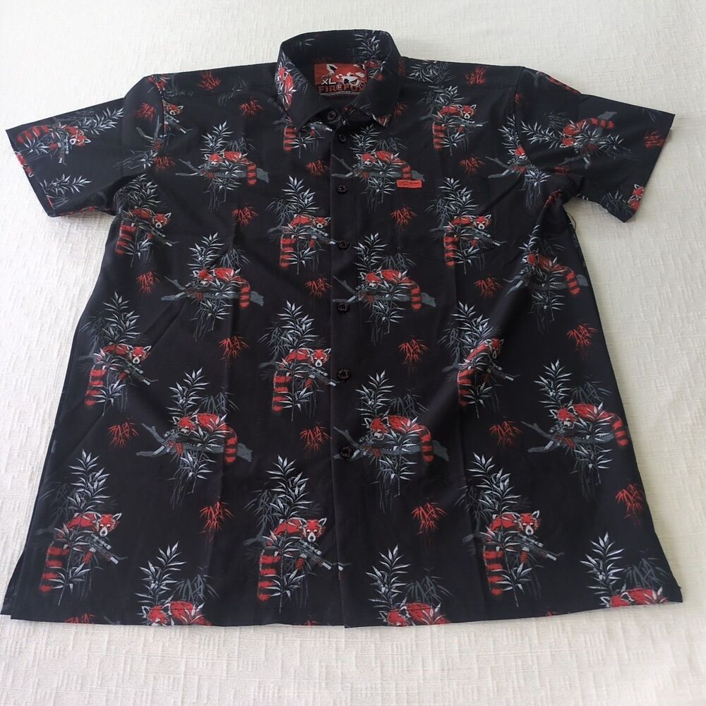 Retro Rifle Firefox Mens XL Button Down Shirt Black